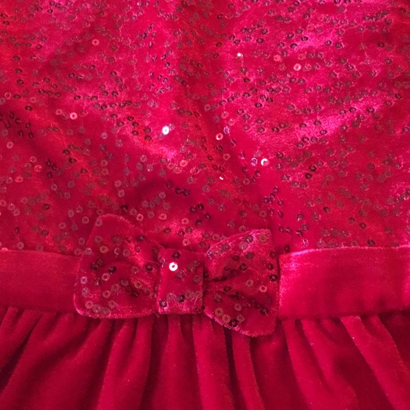 George Red Velvet Girls Dress - Picture 2 of 3